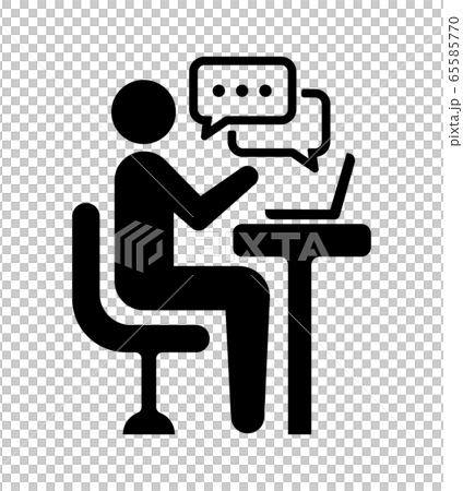 オンライン会議・オンライン学習・在宅ワーク　ベクターアイコン 65585770