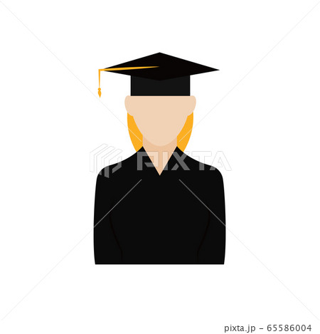 Isolated graduate student icon Isolated graduate student icon 65586004