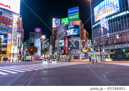 《東京都》人の消えた渋谷・自粛ムードの東京 《東京都》人の消えた渋谷・自粛ムードの東京 65586801