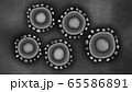 顕微鏡で見た新型コロナウィルスイメージCGコピースペースあり 65586891