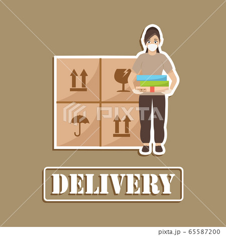 Delivery woman with a package Delivery woman with a package 65587200
