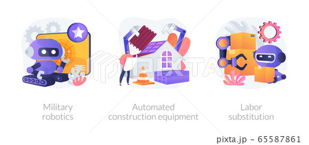 Artificial intelligence in industry abstract concept vector illustrations. 65587861
