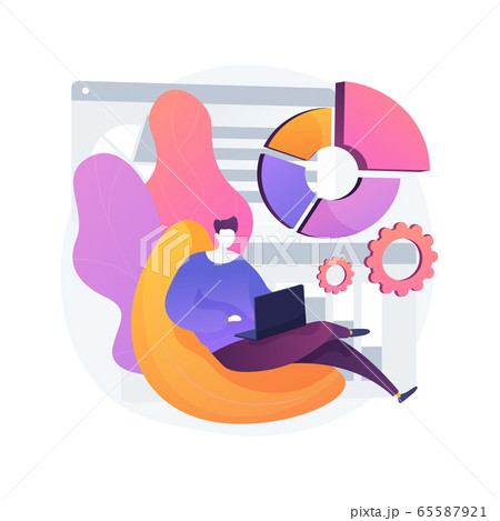 Work home office abstract concept vector illustration. 65587921