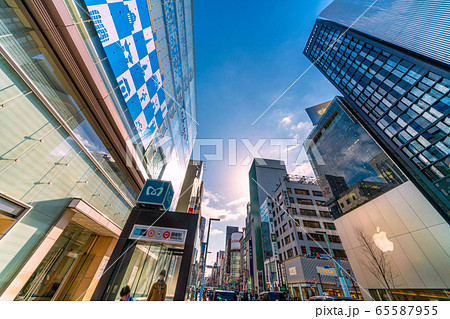 日本の東京都市景観 東京・銀座＝3月9日 65587955