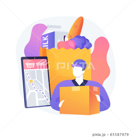Grocery Pick Up Service Abstract Concept Vector のイラスト素材