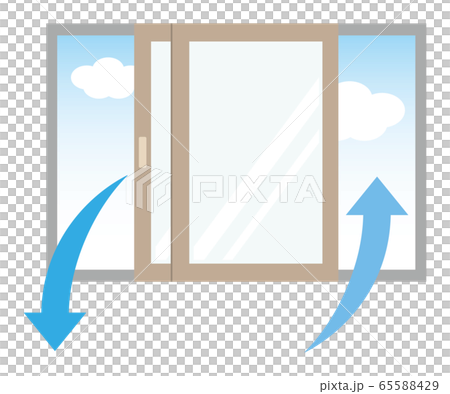 換気する窓 空気の入れ替え 通り道のイラスト素材