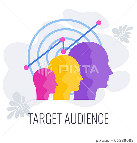 Target audience. Advertising and marketing strategies. Flat vector illustration. 65589085