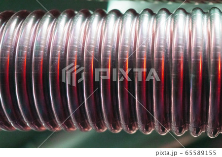 Corrugated metal hose for fuel supply, Close - up. 65589155