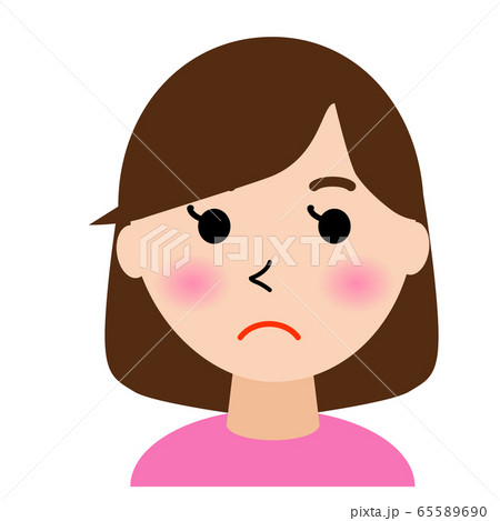 女性の顔正面イラストのイラスト素材