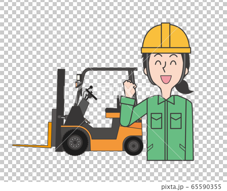 Forklift worker worker woman factory helmet workwear 65590355