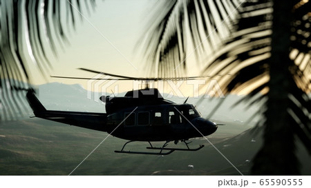 8K Slow Motion United States military helicopter 65590555