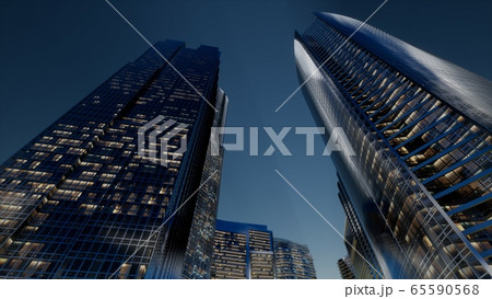 City Skyscrapers at Night 65590568