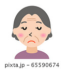 高齢女性の顔正面イラスト 65590674