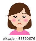 女性の顔正面イラスト 65590676