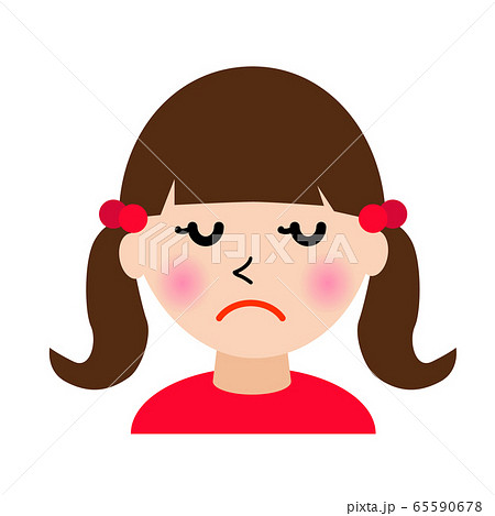 女の子顔正面イラストのイラスト素材