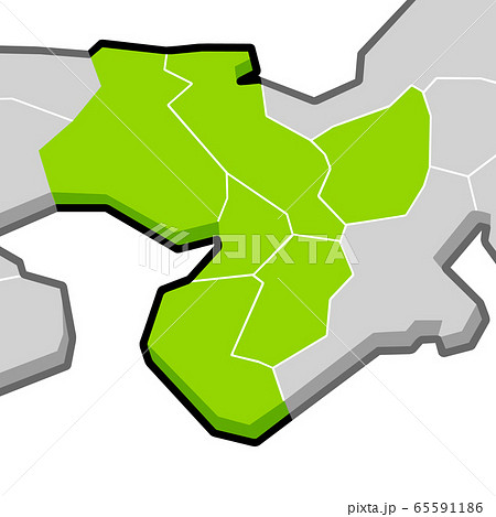 日本地図ー近畿地方のイラスト素材