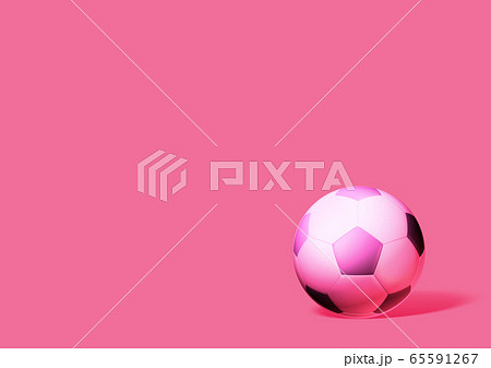 ピンク色の背景とピンク色のサッカーボールのイラスト素材