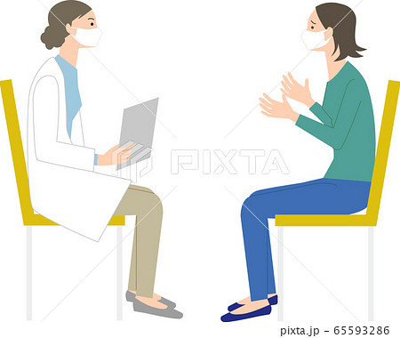 カウンセリングを受ける女性ベクターのイラスト素材