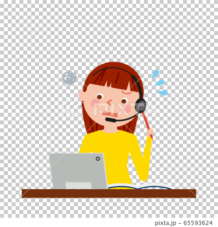 Online lesson women in trouble vector illustration 65593624