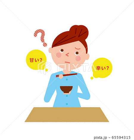 味覚障害　女性　大人　ベクター　イラスト 65594315
