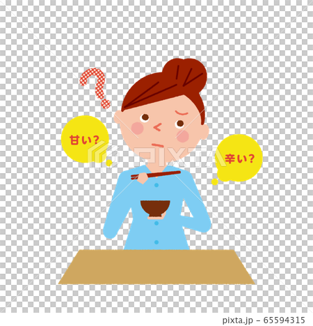 味覚障害　女性　大人　ベクター　イラスト 65594315