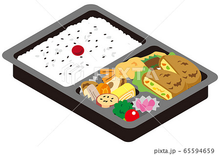 コロッケ弁当 のイラスト素材