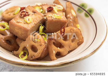 厚揚げと蓮根の照り焼き 厚揚げと蓮根の照り焼き 65594695