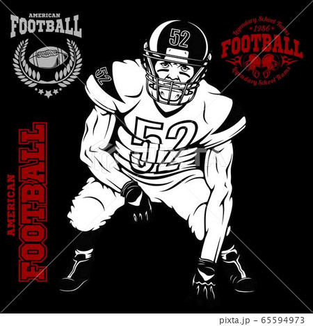 American football player isolated on black background 65594973