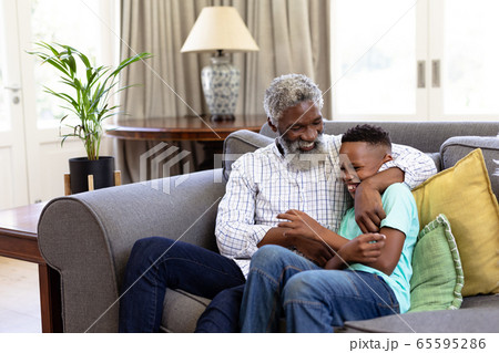 Senior African American man enjoying his time at home, Senior African American man enjoying his time at home, 65595286