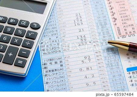 血液検査　結果表　診断結果　健康診断　メタボリックシンドローム　コレステロール　脂質異常症 65597484