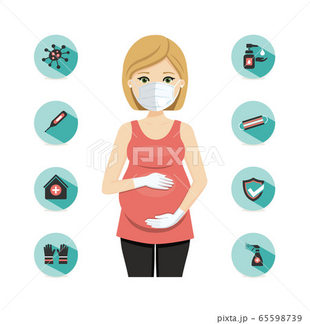 Pregnant woman protection icons against illness Pregnant woman protection icons against illness 65598739