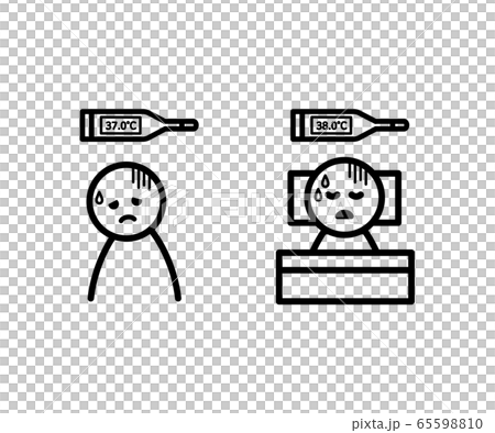 Cold / heat icon / illustration / high fever Cold / heat icon / illustration / high fever 65598810