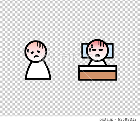 感冒/發熱圖標/插圖/高燒 感冒/發熱圖標/插圖/高燒 65598812