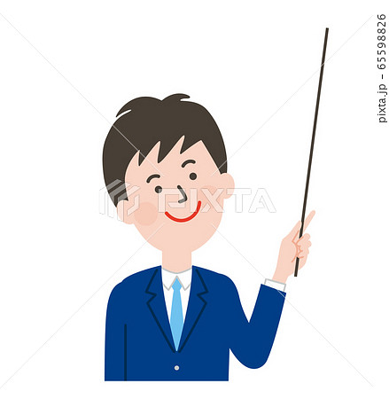 指し棒を持つ男子学生の表情 65598826