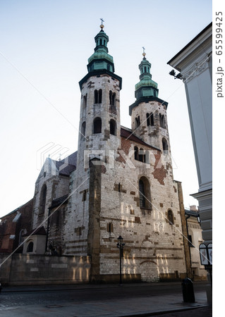 View to Church of Saint Andrew, baroque church in Krakow, Poland 65599425