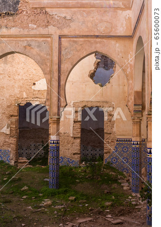 Column with tiles in a yard, Dar Caid Hadji Column with tiles in a yard, Dar Caid Hadji 65600073