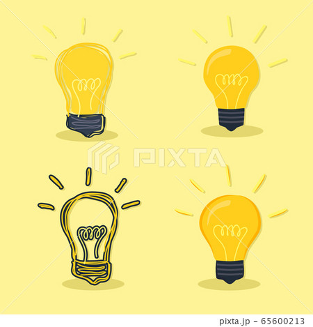Idea Lamp Yellow Background 65600213