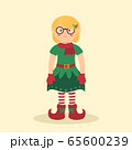 Christmas Elf Glasses Blonde Girl 65600239