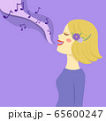 Blonde Woman Sing a Song Vector 65600247