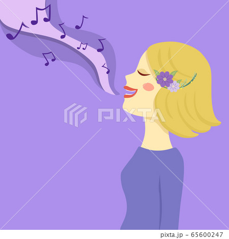 Blonde Woman Sing a Song Vector 65600247