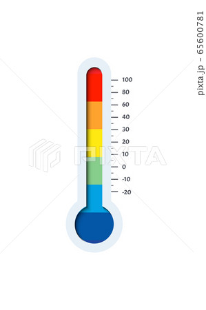 Mercury thermometer logo. Temperature indicator logotype. Medical diagnostics icon. Weather forecast app sign. Celsius scale vector illustration. Isolated heat measurement symbol. 65600781