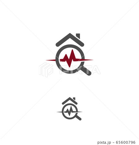 House healthcare icon. Real estate durability test logo. Earthquake property damage insurance logotype. Home radon radiation testing icon. Dangerous house pollution isolated vector illustration. 65600796