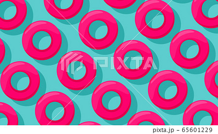 Pink swimming circles pattern on blue background 65601229