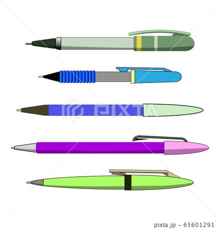 Realistic vector set pens for writing isolated on white 65601291