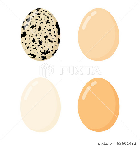 Chicken eggs in various shapes and colors Chicken eggs in various shapes and colors 65601432