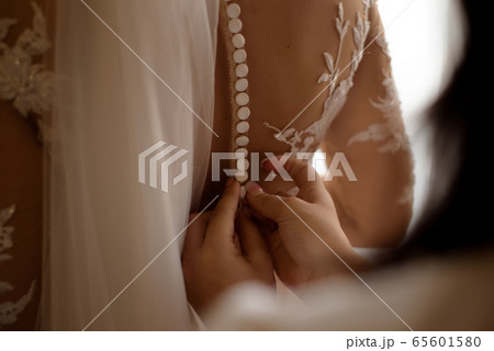 Bride wedding details - wedding white dress for a wife. 65601580