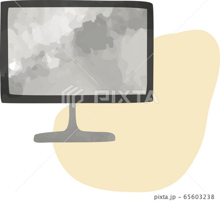 手描きのテレビ アイコン 水彩風 のイラスト素材
