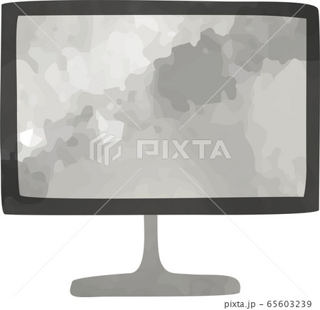 手描きのテレビ アイコン 水彩風 のイラスト素材