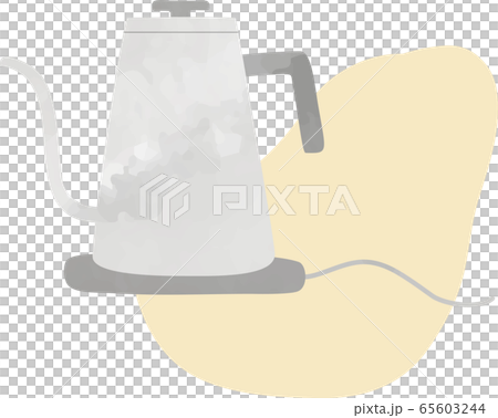 手描きの電気ケトル アイコン 水彩風 のイラスト素材