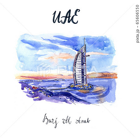 Hotel Burj al Arab in Dubai in sunset 65606550